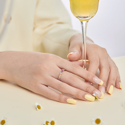 [ElanLuxe Jewelry]Dazzling Lustrous Round Cut Tennis Ring