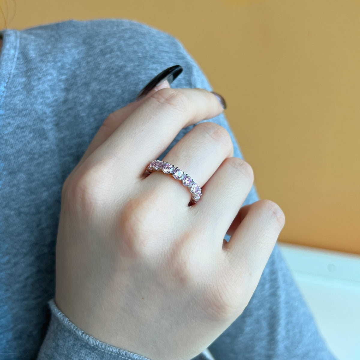 [ElanLuxe Jewelry]Eternity Round Cut Tennis Ring