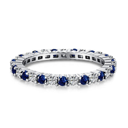 [ElanLuxe Jewelry]Exquisite Colorful Round Cut Tennis Ring