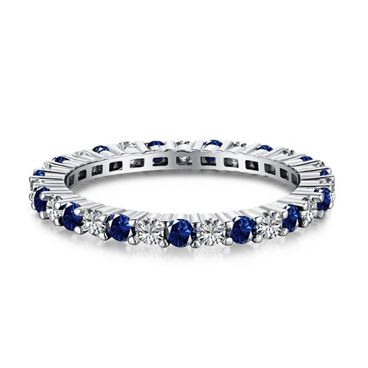 [ElanLuxe Jewelry]Exquisite Colorful Round Cut Tennis Ring