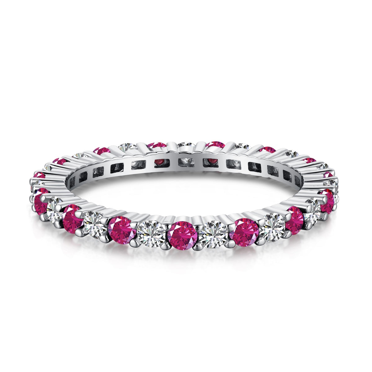 [ElanLuxe Jewelry]Exquisite Colorful Round Cut Tennis Ring