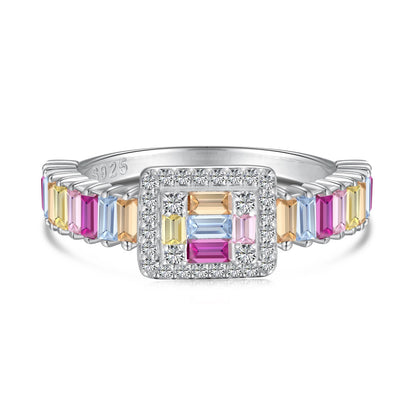[ElanLuxe Jewelry]Exquisite Colorful Radiant Cut Party Ring