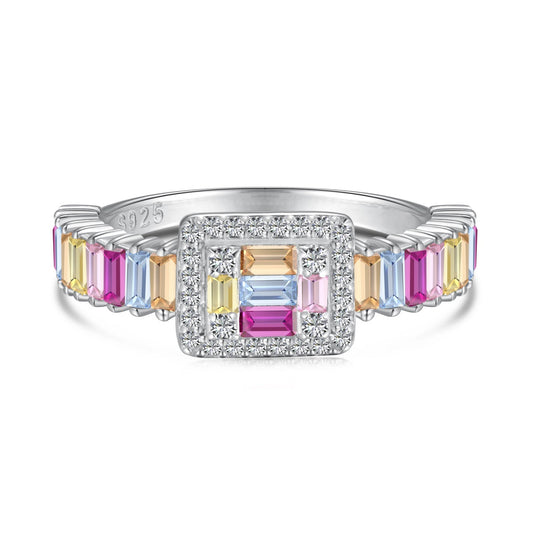 [ElanLuxe Jewelry]Exquisite Colorful Radiant Cut Party Ring