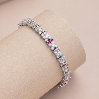 [ElanLuxe Jewelry]Unique Colorful Flower Shape Daily Bracelet