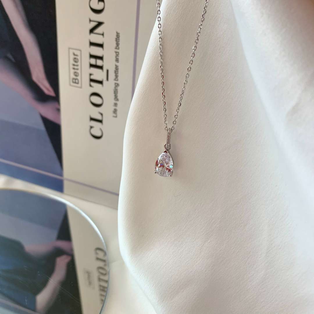 [ElanLuxe Jewelry]Delicate Water Drop Shape Fashion Necklace