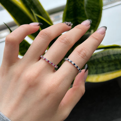 [ElanLuxe Jewelry]Exquisite Colorful Round Cut Tennis Ring