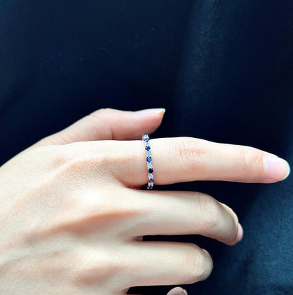 [ElanLuxe Jewelry]Exquisite Colorful Round Cut Tennis Ring