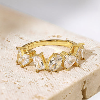 [ElanLuxe Jewelry]Delicate Multi Cut Ring