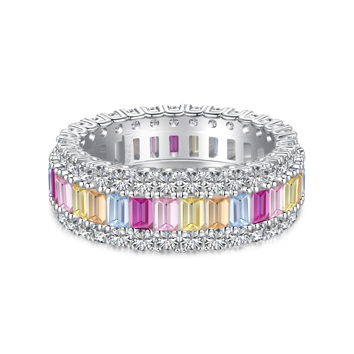 [ElanLuxe Jewelry]Dainty Colorful Radiant Cut Daily Ring
