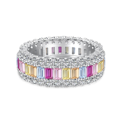 [ElanLuxe Jewelry]Dainty Colorful Radiant Cut Daily Ring