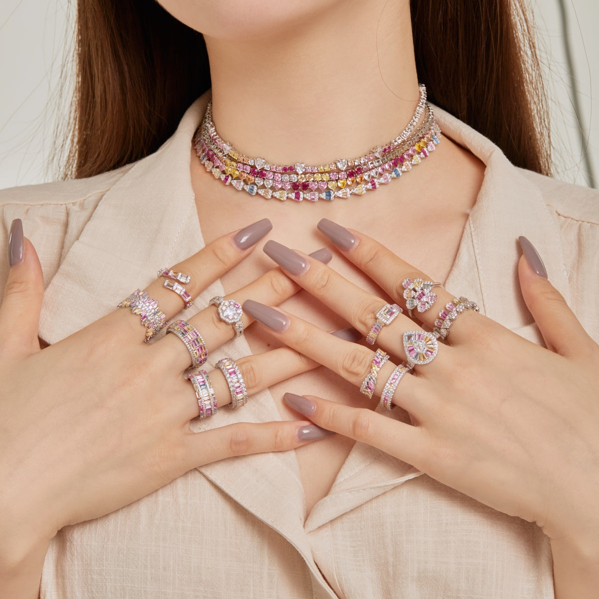 [ElanLuxe Jewelry]Dainty Colorful Radiant Cut Daily Ring