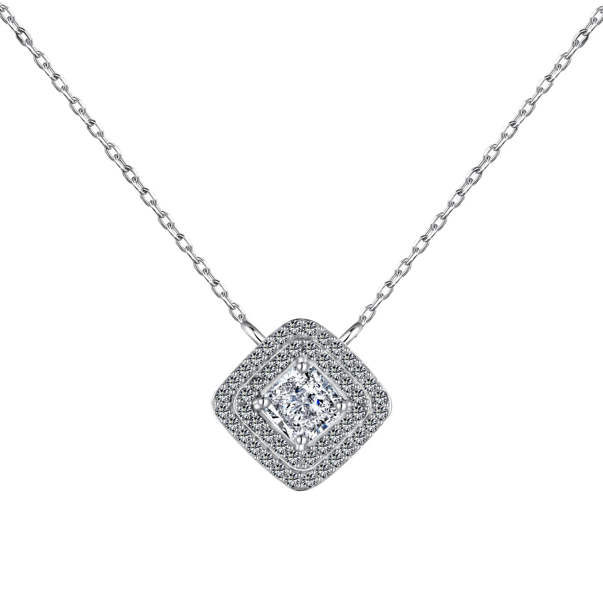[ElanLuxe Jewelry]Sparkling Asscher Cut Necklace
