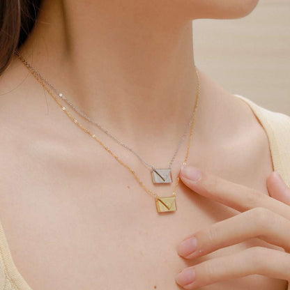 [ElanLuxe Jewelry]Envelope Heart Shape Mother's Day Necklace