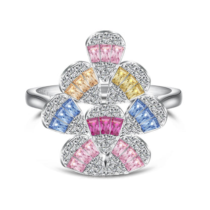 [ElanLuxe Jewelry]Sparkling Colorful Water Drop Shape Daily Ring