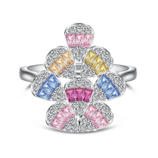 [ElanLuxe Jewelry]Sparkling Colorful Water Drop Shape Daily Ring