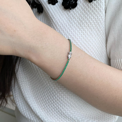 [ElanLuxe Jewelry]Dazzling Colorful Round Cut Daily Bracelet