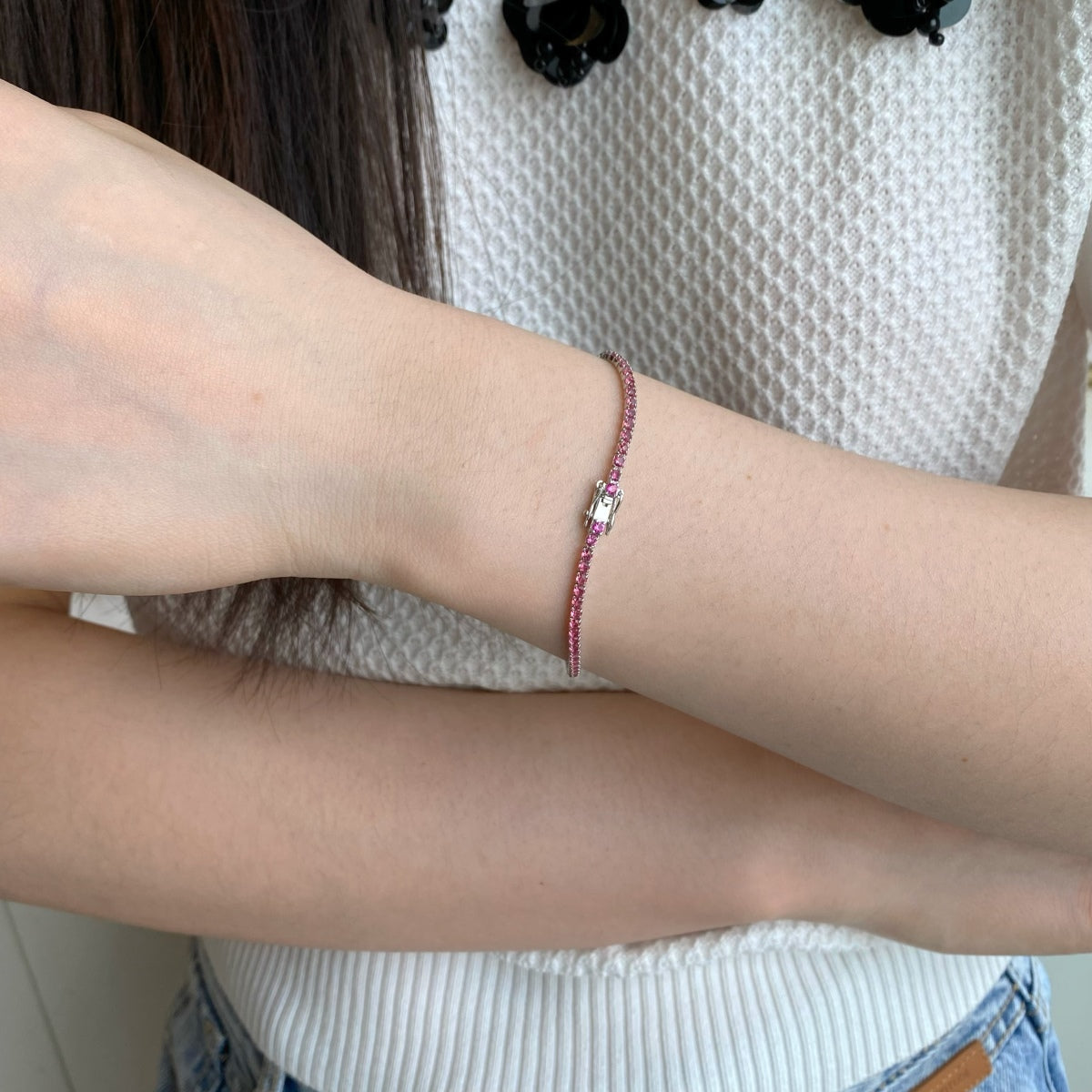 [ElanLuxe Jewelry]Dazzling Colorful Round Cut Daily Bracelet