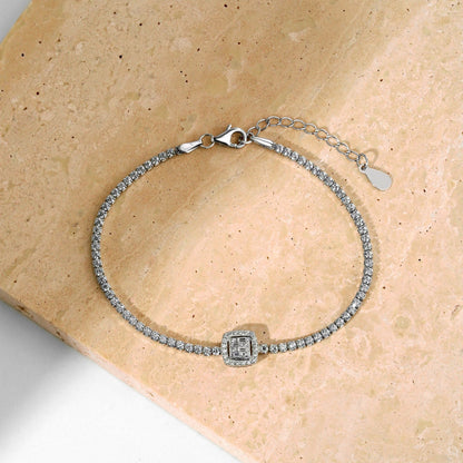 [ElanLuxe Jewelry]Luxurious Dazzling Square Shape Banquet Bracelet
