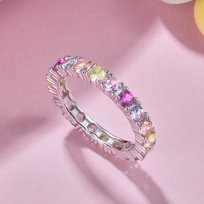 [ElanLuxe Jewelry]Dazzling Lustrous Round Cut Tennis Ring