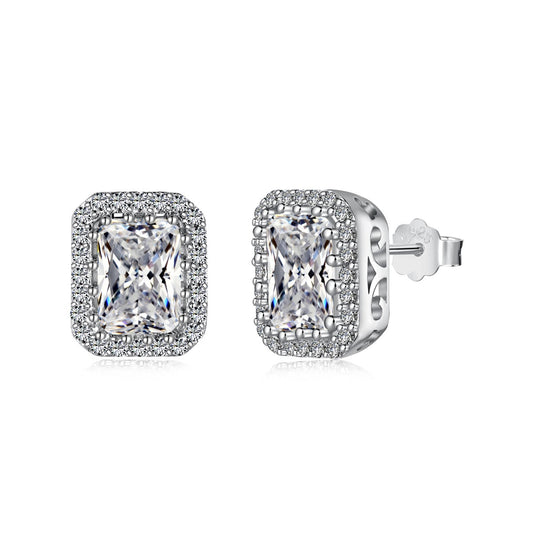 [ElanLuxe Jewelry]1.0 Carat Luxurious Dainty Emerald Cut Daily Earrings