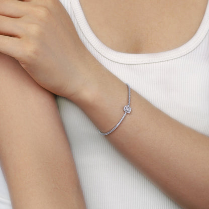 [ElanLuxe Jewelry]Luxurious Dazzling Square Shape Banquet Bracelet