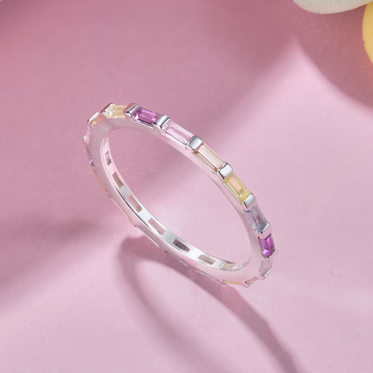 [ElanLuxe Jewelry]Exquisite Multicolored Emerald Cut Daily Ring