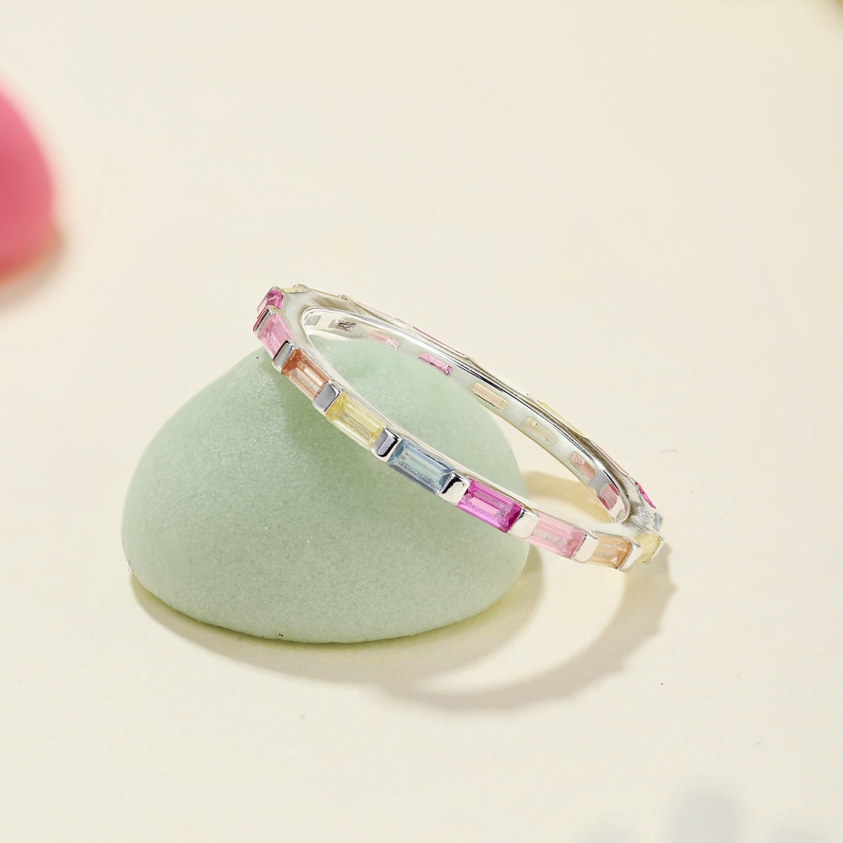 [ElanLuxe Jewelry]Exquisite Multicolored Emerald Cut Daily Ring