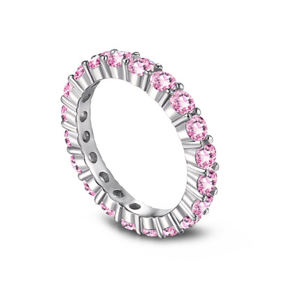 [ElanLuxe Jewelry]Sparkling Round Cut Tennis Ring