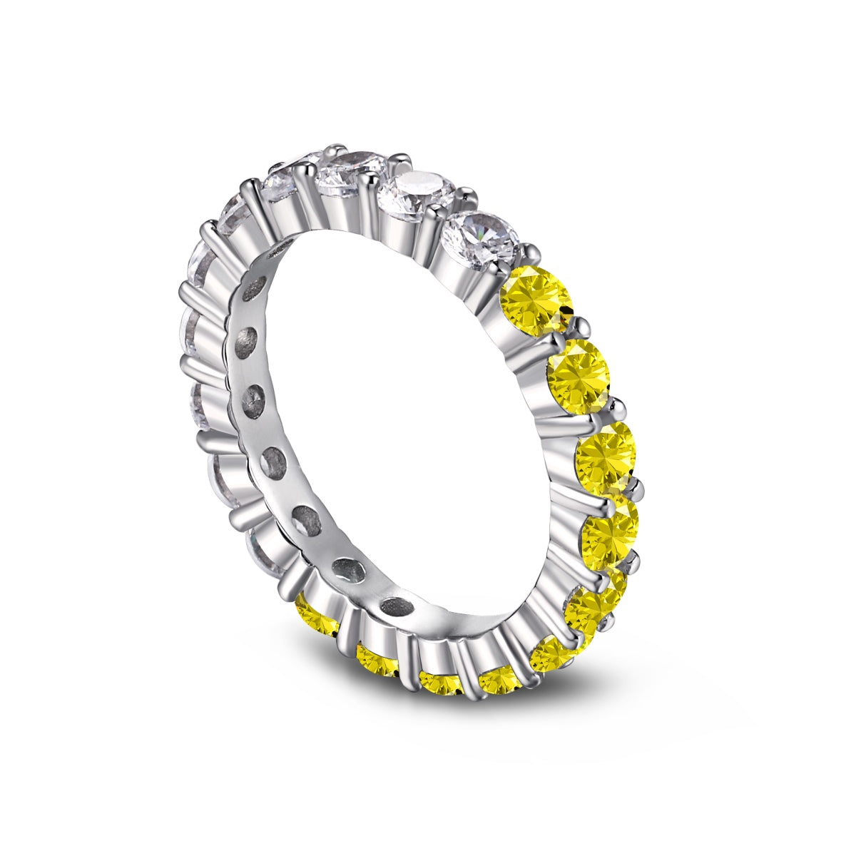 [ElanLuxe Jewelry]Sparkling Round Cut Tennis Ring
