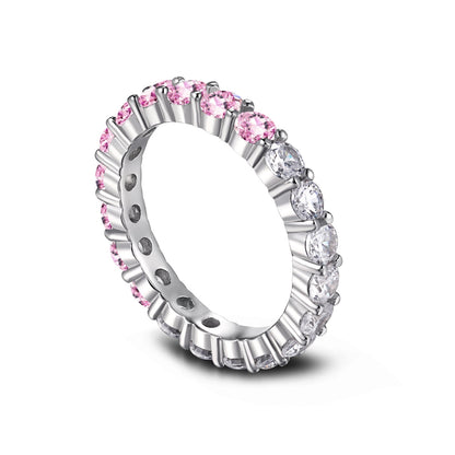 [ElanLuxe Jewelry]Sparkling Round Cut Tennis Ring