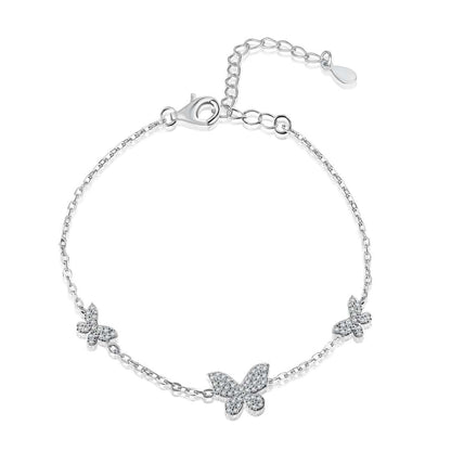 [ElanLuxe Jewelry]Delicate Butterfly Pendant Bracelet
