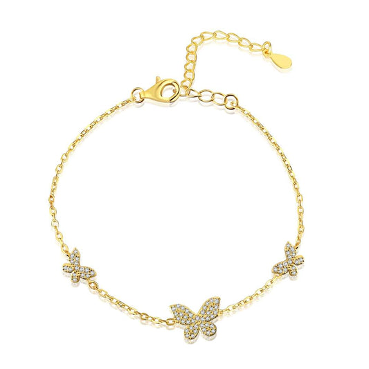[ElanLuxe Jewelry]Delicate Butterfly Pendant Bracelet