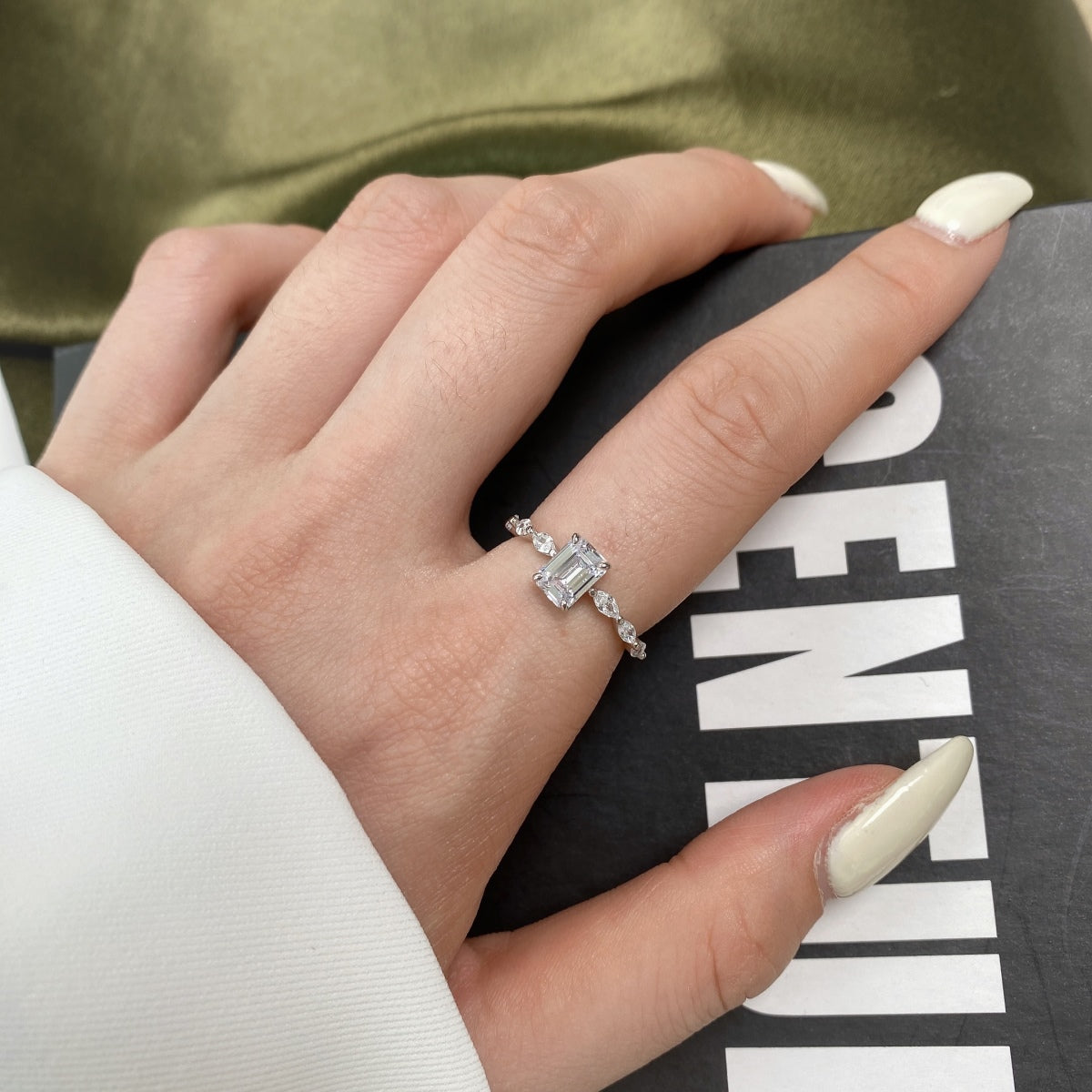 [ElanLuxe Jewelry]1.0 Carat Dainty Resplendent Radiant Cut Daily Ring