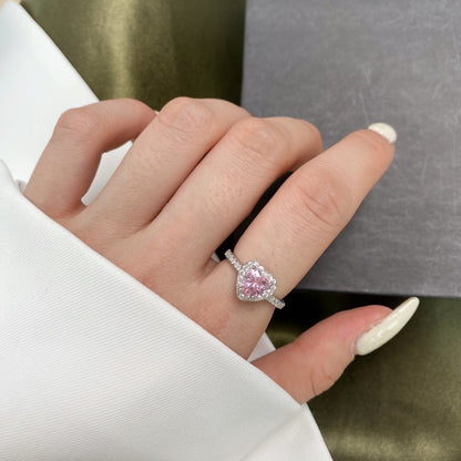 [ElanLuxe Jewelry]Eternity Splashy Romantic Heart Shape Lover Ring