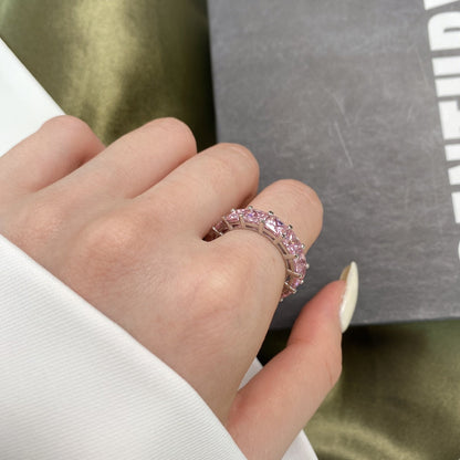 [ElanLuxe Jewelry]Elegant Princess Cut Tennis Ring