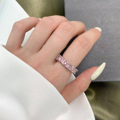 [ElanLuxe Jewelry]Elegant Princess Cut Tennis Ring