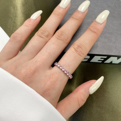 [ElanLuxe Jewelry]Sparkling Round Cut Tennis Ring
