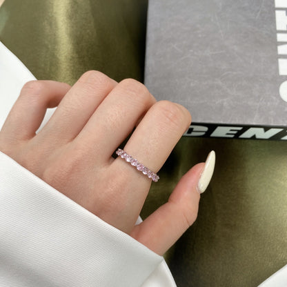 [ElanLuxe Jewelry]Sparkling Round Cut Tennis Ring