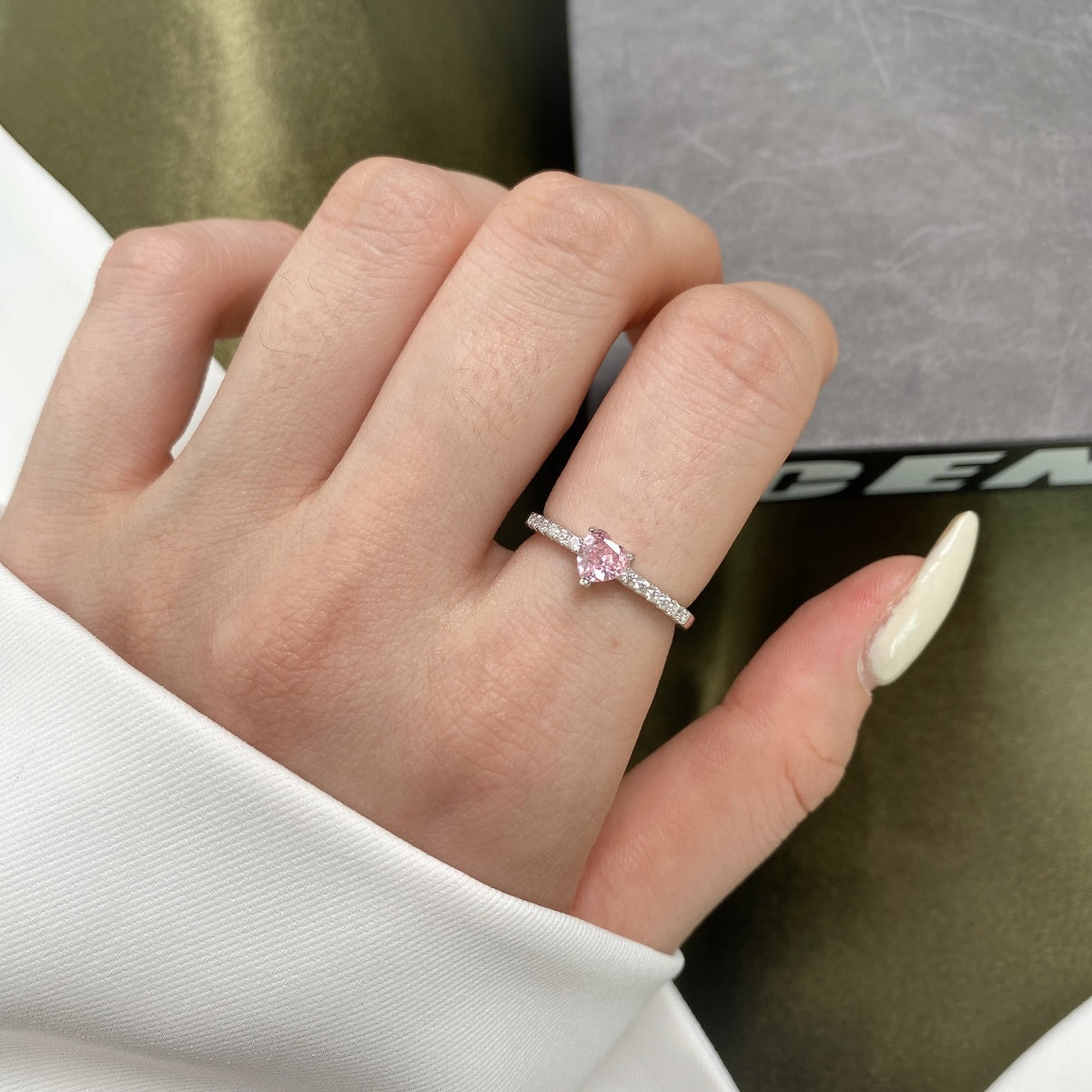 [ElanLuxe Jewelry]0.5 Carat CaratEternity Charming Heart Shape Lover Ring