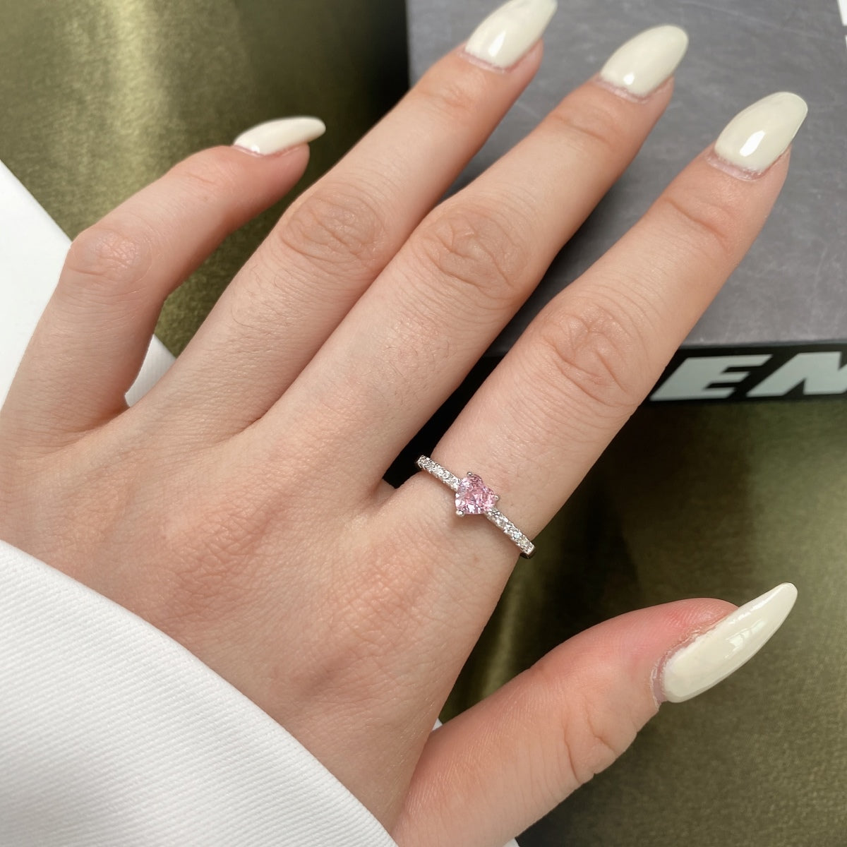 [ElanLuxe Jewelry]0.5 Carat CaratEternity Charming Heart Shape Lover Ring