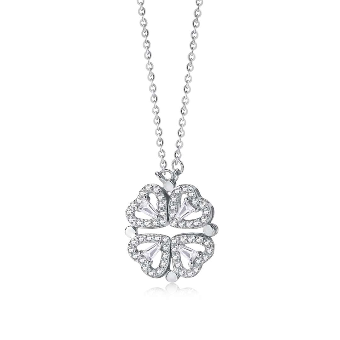 [ElanLuxe Jewelry]Ornate Heart Cut Flower Shape Necklace