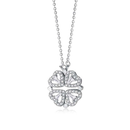 [ElanLuxe Jewelry]Ornate Heart Cut Flower Shape Necklace