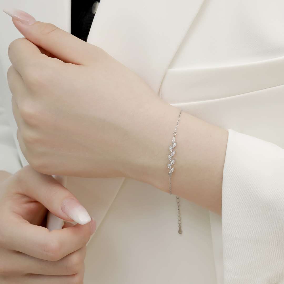 [ElanLuxe Jewelry]Elegant Wheat Leaves Shape Bracelet
