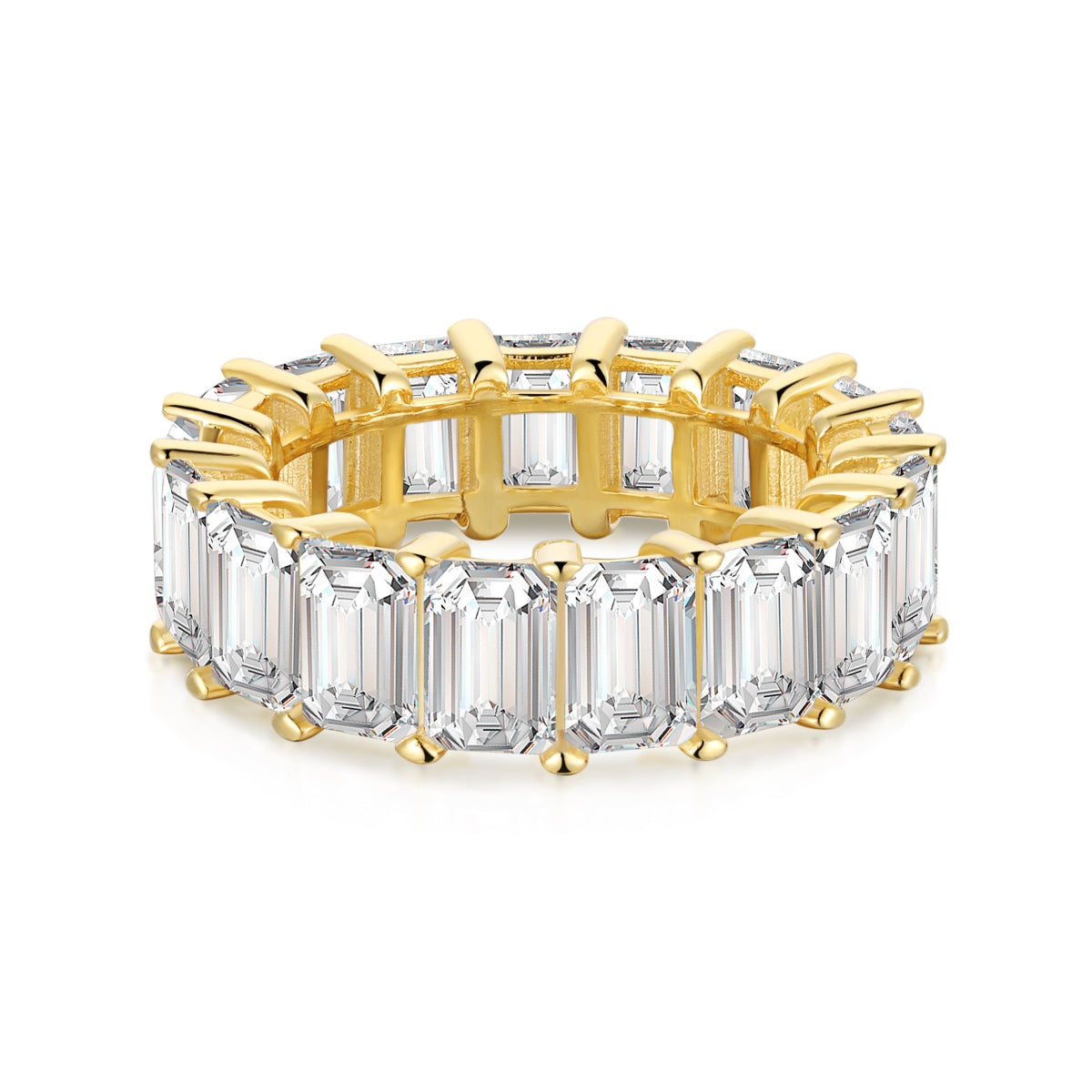 [ElanLuxe Jewelry]0.75 Carat Elegant Emerald Cut Tennis Ring