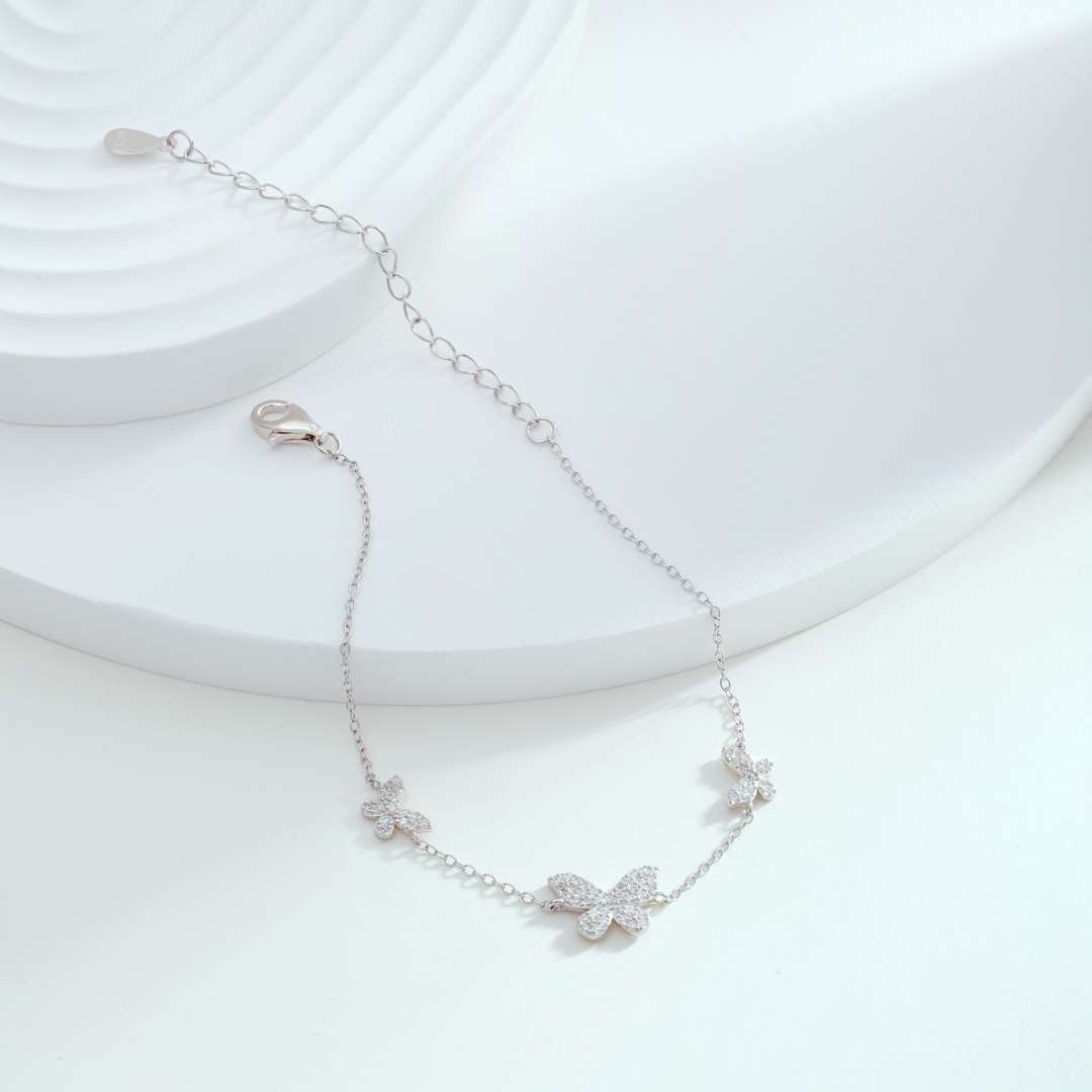 [ElanLuxe Jewelry]Delicate Butterfly Pendant Bracelet