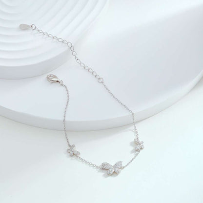 [ElanLuxe Jewelry]Delicate Butterfly Pendant Bracelet
