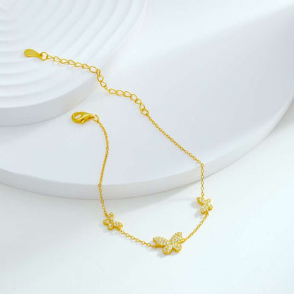 [ElanLuxe Jewelry]Delicate Butterfly Pendant Bracelet