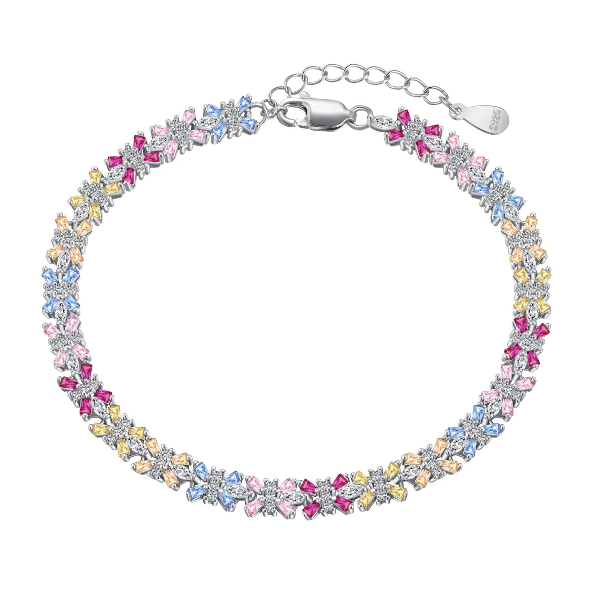 [ElanLuxe Jewelry]Radiant Colorful Emerald Cut Party Bracelet