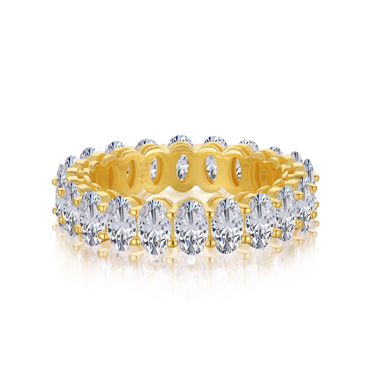 [ElanLuxe Jewelry]Ornate Oval Cut Tennis Ring