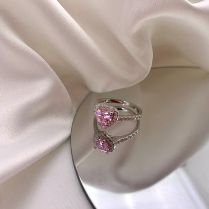 [ElanLuxe Jewelry]Eternity Splashy Romantic Heart Shape Lover Ring
